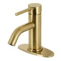 Kingston Brass SingleHandle Bathroom Faucet with Push PopUp, Brushed Brass LSF8223DL